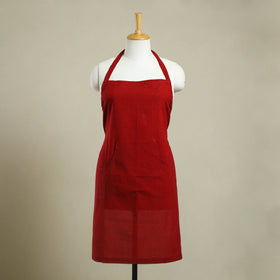 Buy Red Bagh Block Print Cotton Apron with Pocket
