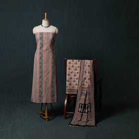 Bagh Hand Block Print Cotton 3pc Unstitched Dress Material Suit Set 24