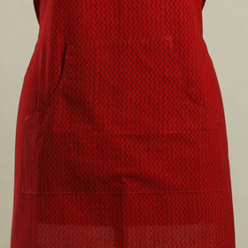 Buy Red Bagh Block Print Cotton Apron with Pocket