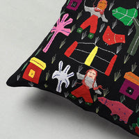 Applique Work Cushion Cover