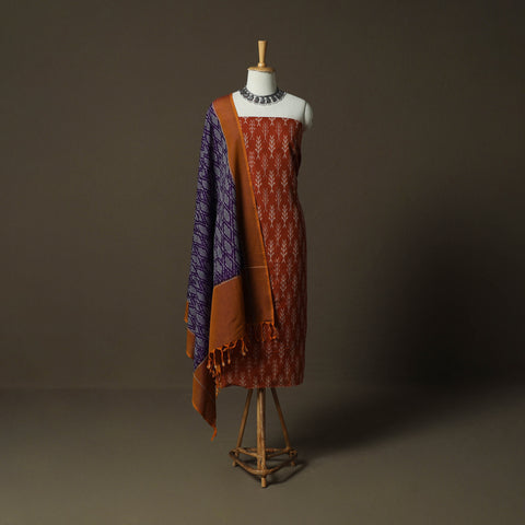 Handloom Cotton Pochampally Ikat 2pc Unstitched Dress Material Kurta Set 25