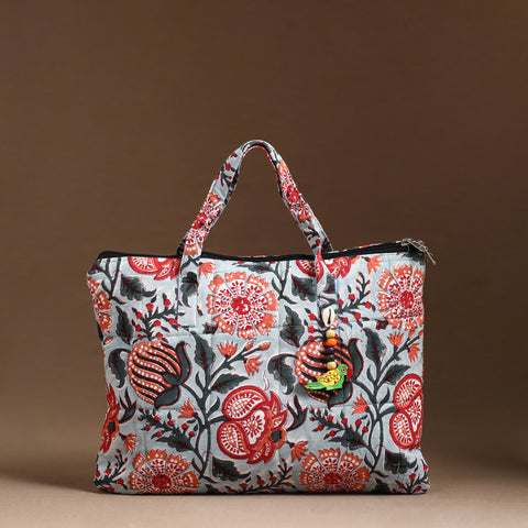 Blue Handcrafted Quilted Cotton Hand Bag 52