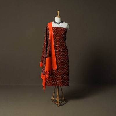 Handloom Cotton Pochampally Ikat 2pc Unstitched Dress Material Kurta Set 26