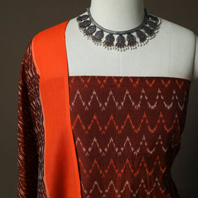 Handloom Cotton Pochampally Ikat 2pc Unstitched Dress Material Kurta Set 26