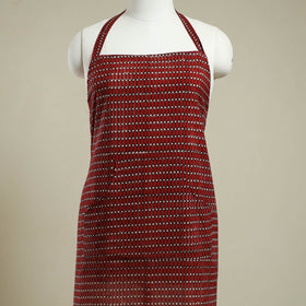 Buy Maroon Bagh Block Print Cotton Apron with Pocket