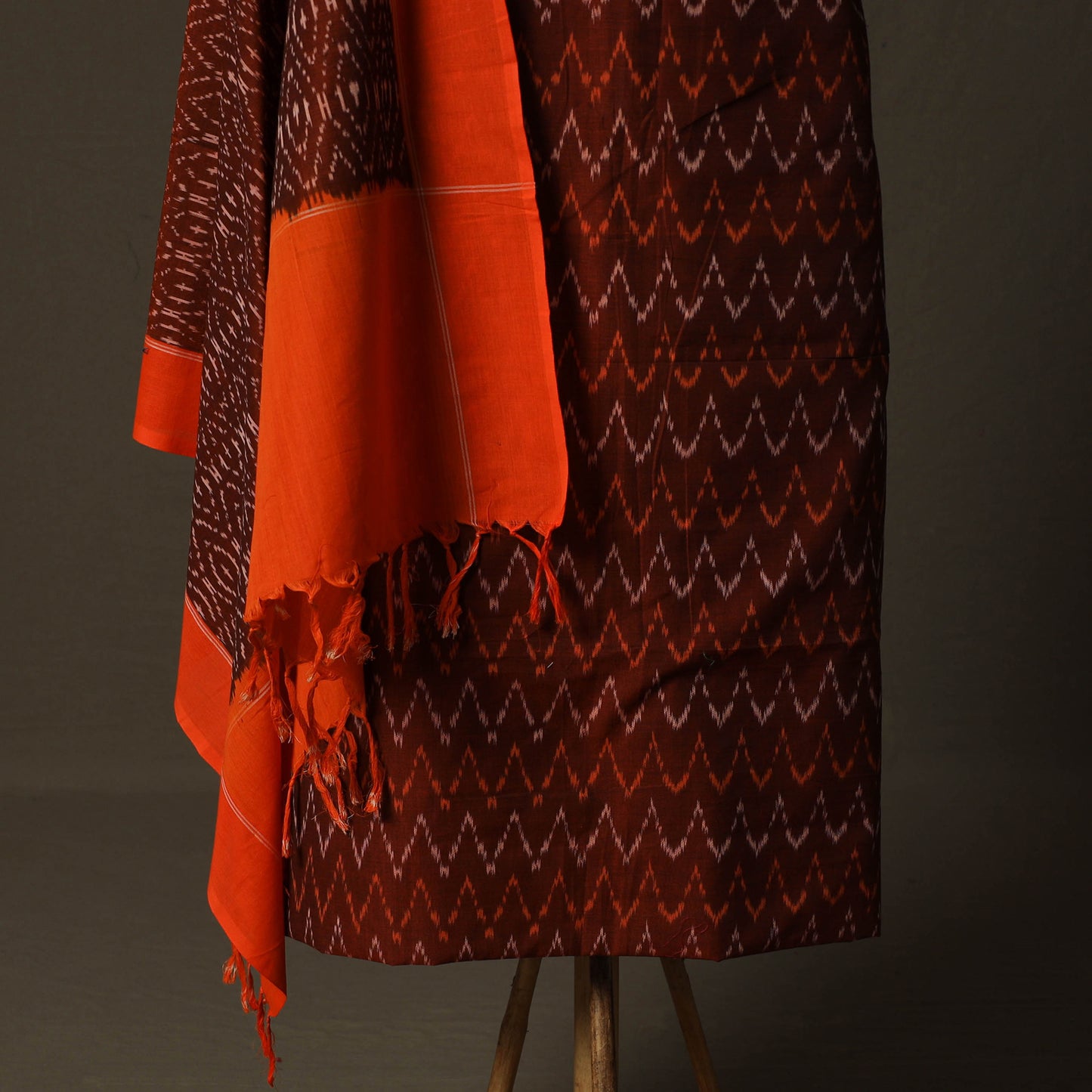 Handloom Cotton Pochampally Ikat 2pc Unstitched Dress Material Kurta Set 26