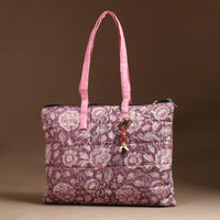 Purple - Handcrafted Quilted Cotton Hand Bag  53