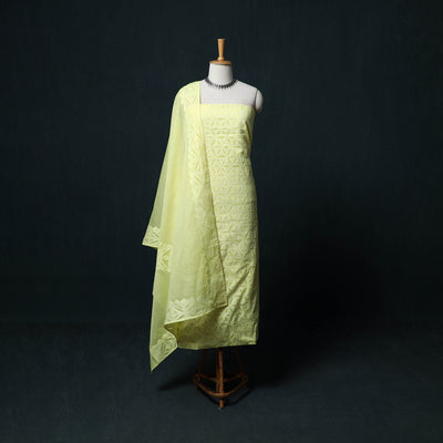 Barmer Applique Cutwork Cotton 3pc Unstitched Dress Material Suit Set 17