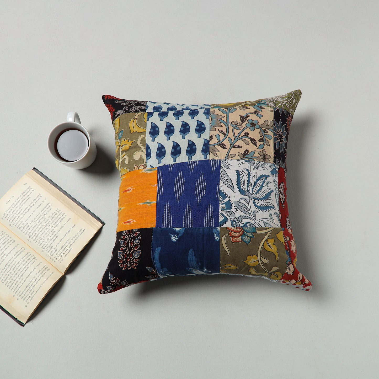 Multicolor - Handcrafted Patchwork Cushion Cover 40