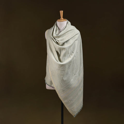 Kutch Bhujodi Handwoven Mirror Work Acrylic Wool Shawl 170