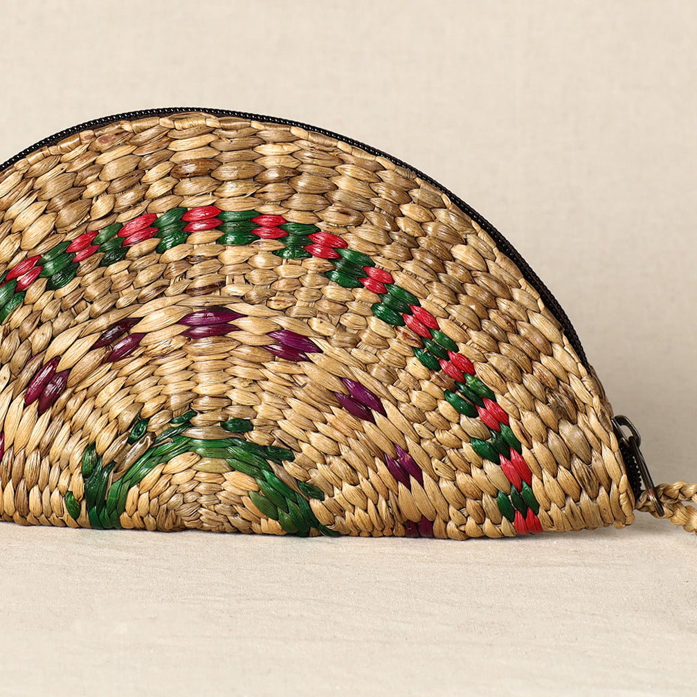 Buy Water Hyacinth Woven Leather Clutch/Purse Online - Folk India