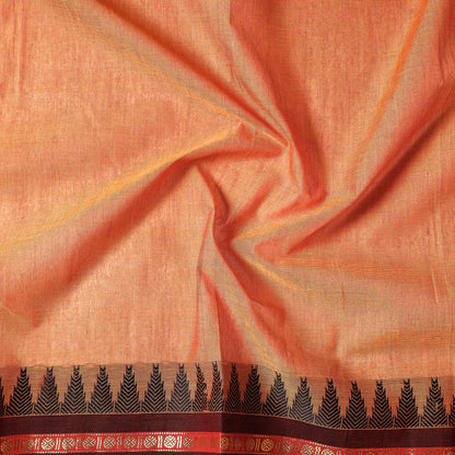 Orange - Kanchipuram Cotton Precut Fabric (1.65 Meter)