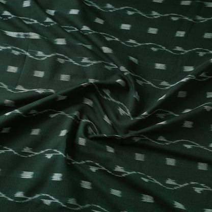 Green - Sambalpuri Ikat Weaving Cotton Fabric 03