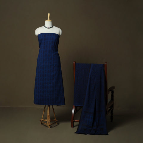 Bagh Hand Block Print Natural Dyed Cotton 3pc Unstitched Dress Material 23