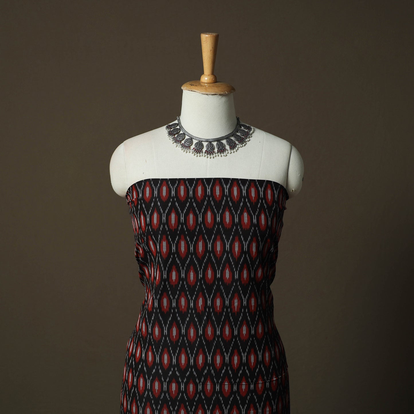 Handloom Mercerised Cotton Pochampally Ikat 2pc Unstitched Dress Material Kurta Set 28