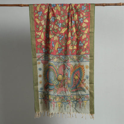 kalamkari handpainted silk dupatta
