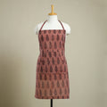 Buy Maroon Bagh Block Print Cotton Apron with Pocket