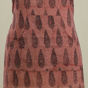 Buy Maroon Bagh Block Print Cotton Apron with Pocket
