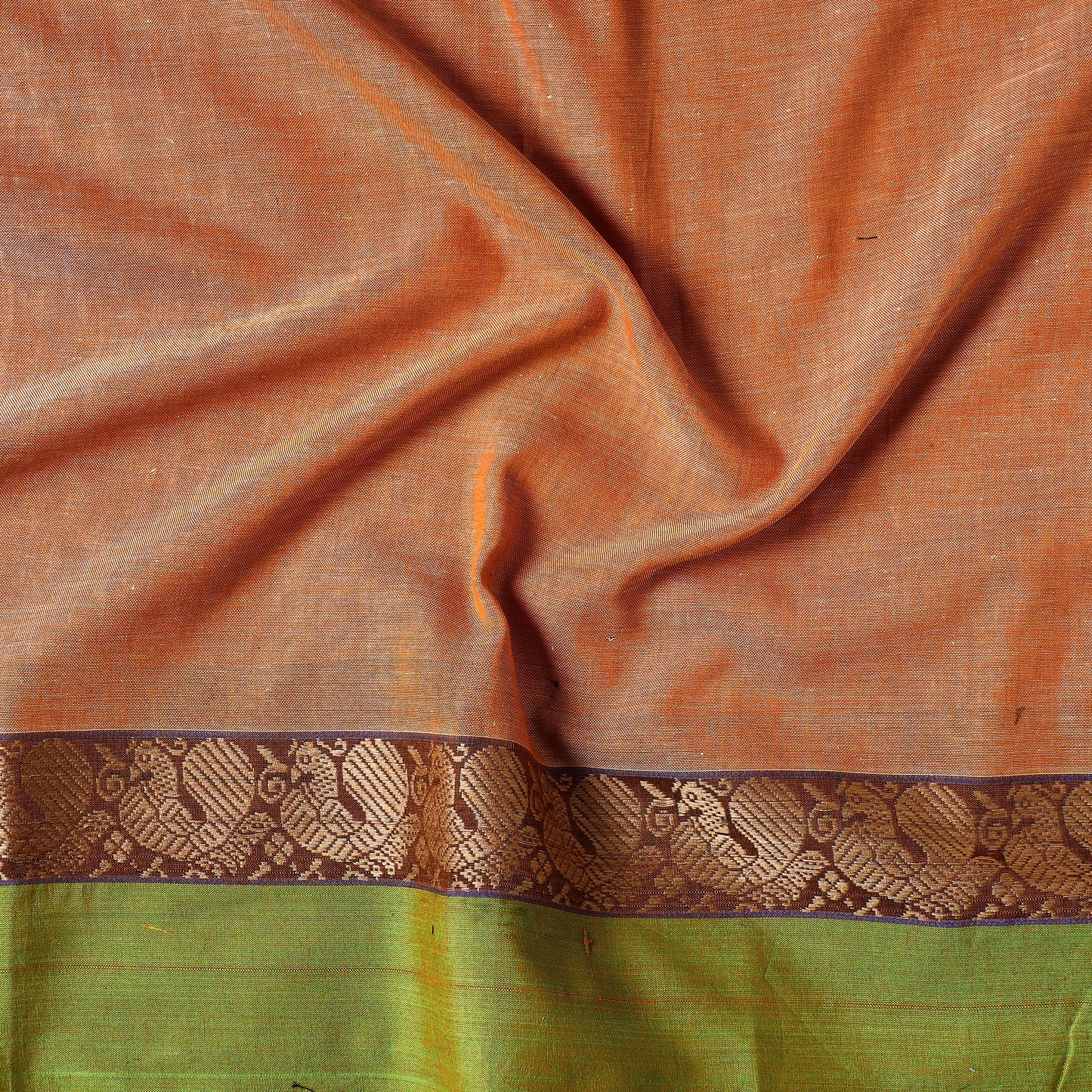 Brown - Kanchipuram Cotton Precut Fabric (1.35 Meter)