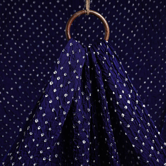 Blue Bonnet Kutch Bandhani Tie-Dye Modal Silk Fabric