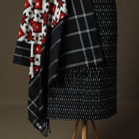 Handloom Mercerised Cotton Pochampally Ikat 2pc Unstitched Dress Material Kurta Set 29