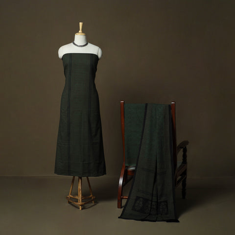 Bagh Hand Block Print Natural Dyed Cotton 3pc Unstitched Dress Material 24