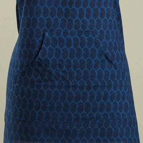 Blue Bagh Block Print Cotton Apron with Pocket