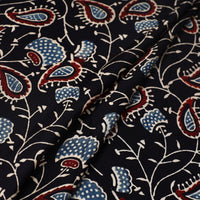 Black - Ajrakh Hand Block Printed Modal Silk Precut Fabric (3 meter) 34