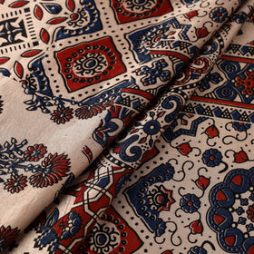 Multicolor Natural Dyed Mashru Silk Ajrakh Print Fabric