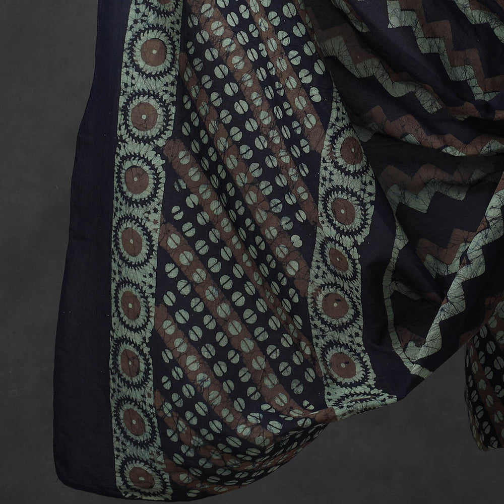 Brown - Kutch Print 3pc Cotton Batik Dress Material 83