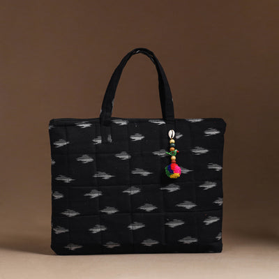 Black - Handcrafted Quilted Cotton Hand Bag  62