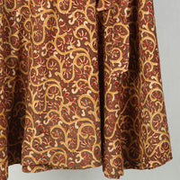 Brown - Block Printed Cotton Wrap Around Kalamkari Skirt 04