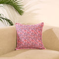  Pink Block Print Cotton Sanganeri Cushion Cover