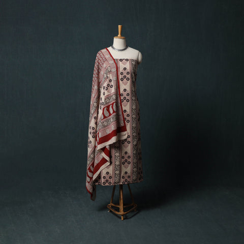 Bagh Hand Block Print Cotton 3pc Unstitched Dress Material Suit Set 29