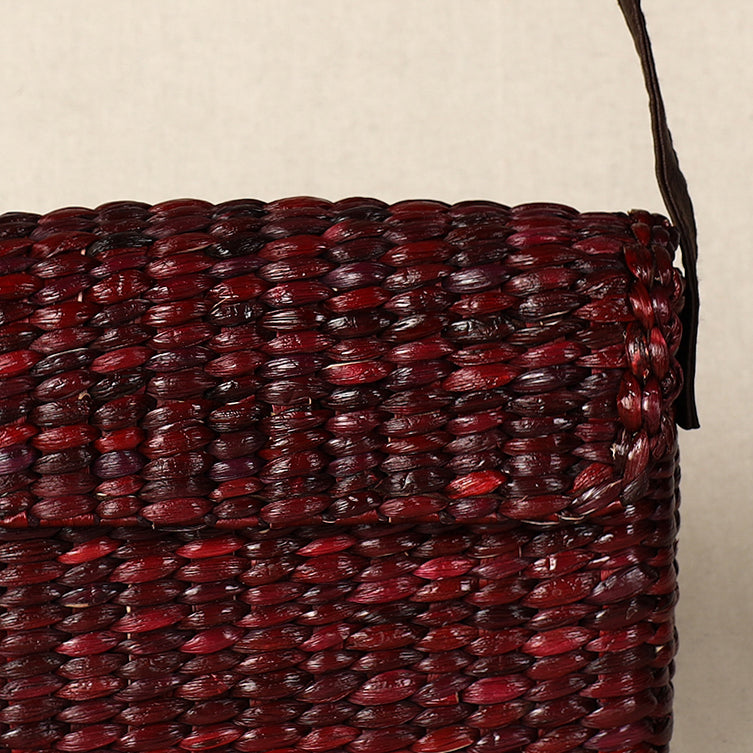 Brown - Handmade Organic Water Hyacinth Sling Bag from Assam