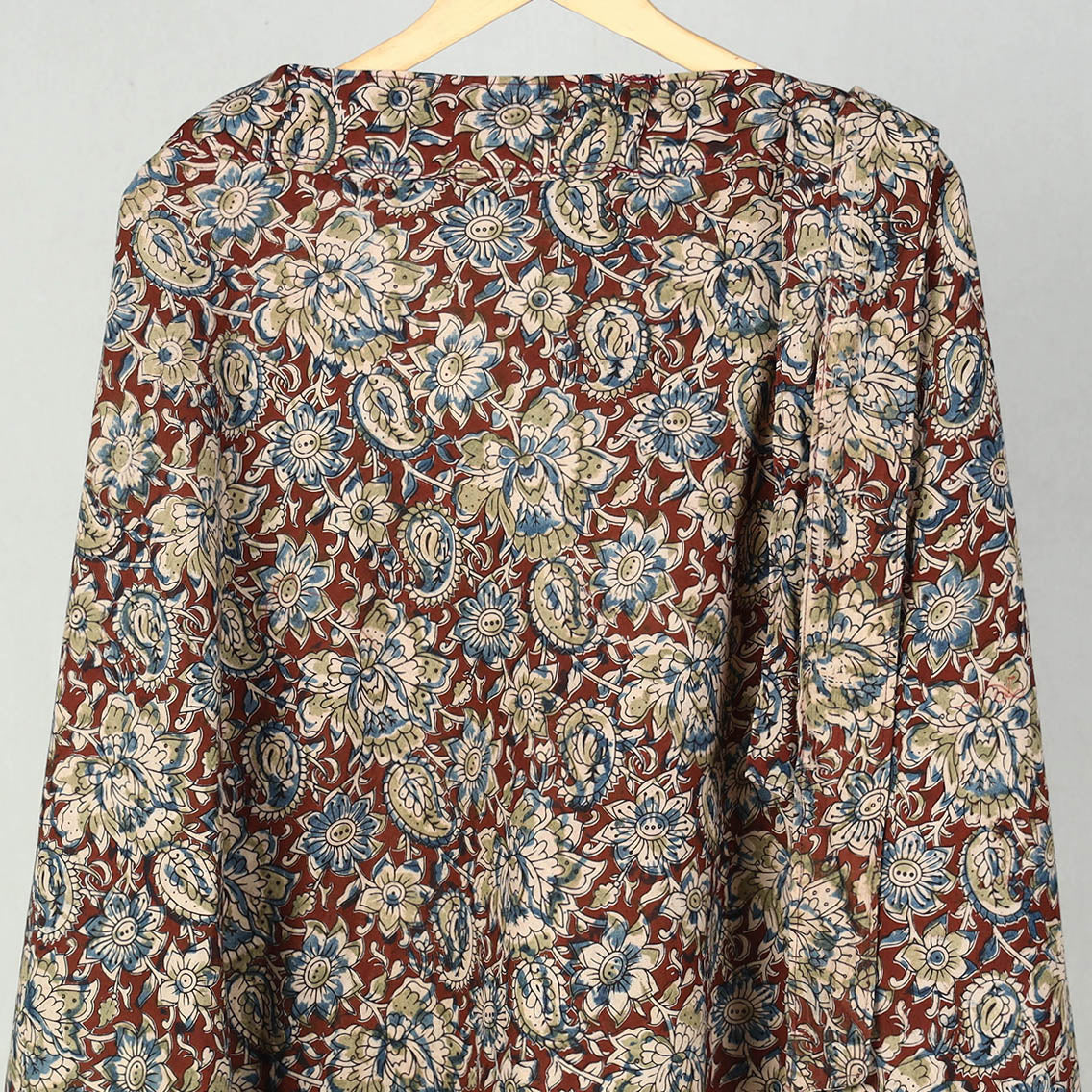 Block Printed Cotton Wrap Around Kalamkari Skirt 06