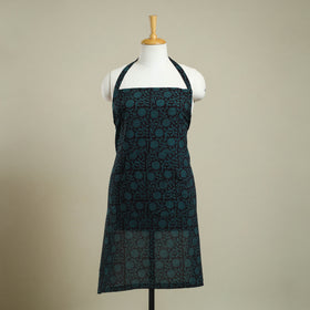 Buy Black Bagh Block Print Cotton Apron with Pocket