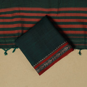 Dharwad Cotton 3pc Unstitched Dress Material with Border 41