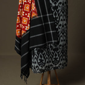 Handloom Mercerised Cotton Pochampally Ikat 2pc Unstitched Dress Material Kurta Set 31
