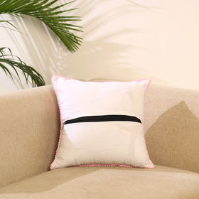  Pink Block Print Cotton Sanganeri Cushion Cover