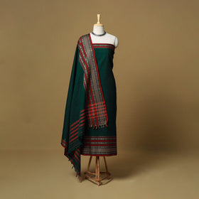 Dharwad Cotton 3pc Unstitched Dress Material with Border 41