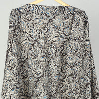 Grey - Block Printed Cotton Wrap Around Kalamkari Skirt 09