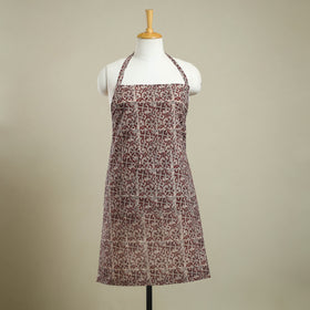 Buy Brown Bagh Block Print Cotton Apron with Pocket