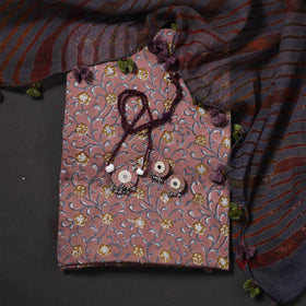 Brown - designer! Cotton unstitched dress material