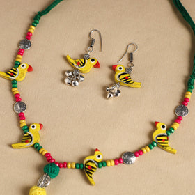 Multicolor - handmade wooden bird beaded necklace set 05