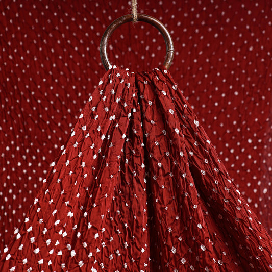 Red Kutch Bandhani Tie-Dye Modal Silk Fabric