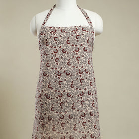 Buy Beige Bagh Block Print Cotton Apron with Pocket