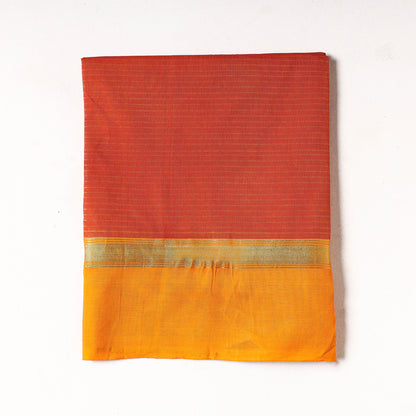 Orange - Kanchipuram Cotton Precut Fabric (1.4 Meter)