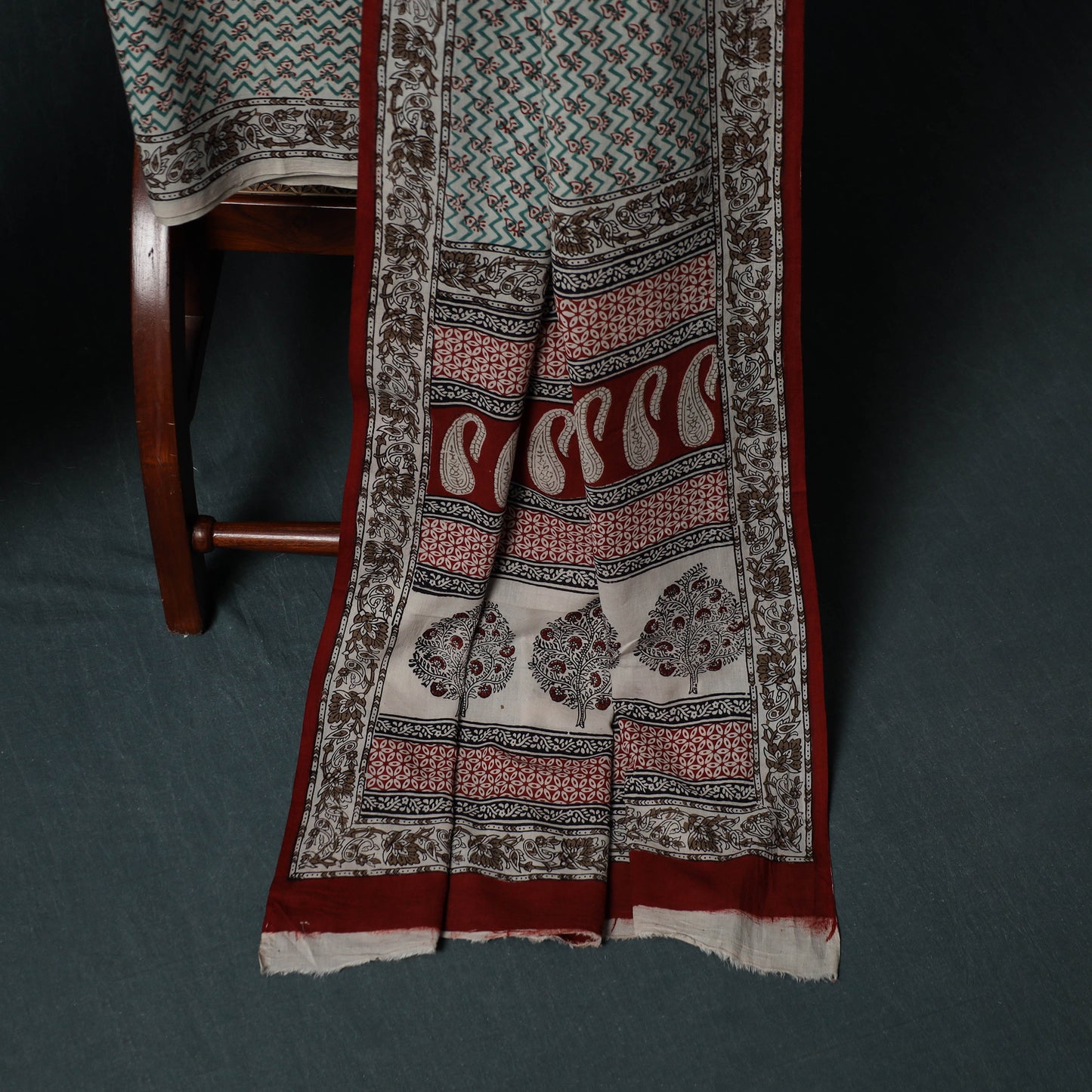 Bagh Hand Block Print Cotton 3pc Unstitched Dress Material Suit Set 31