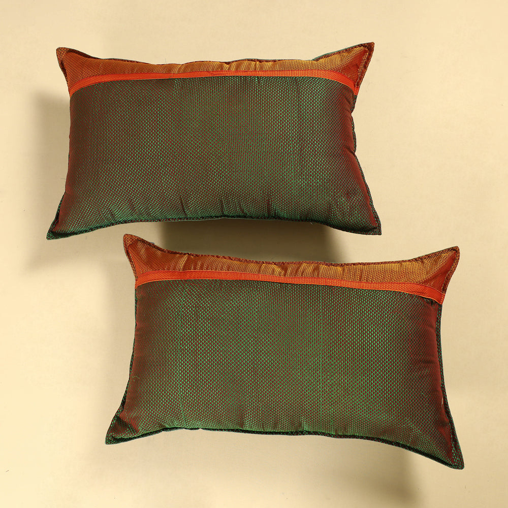 Green - Khun Weave Cotton Pillow Covers (Set of 2)